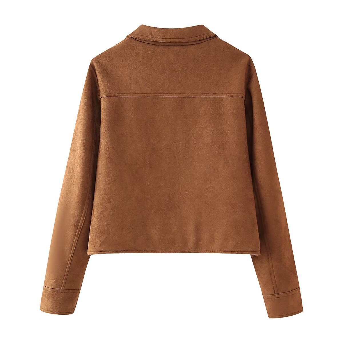 Autumn European And American Lapel Pocket Deerskin Velvet Coat