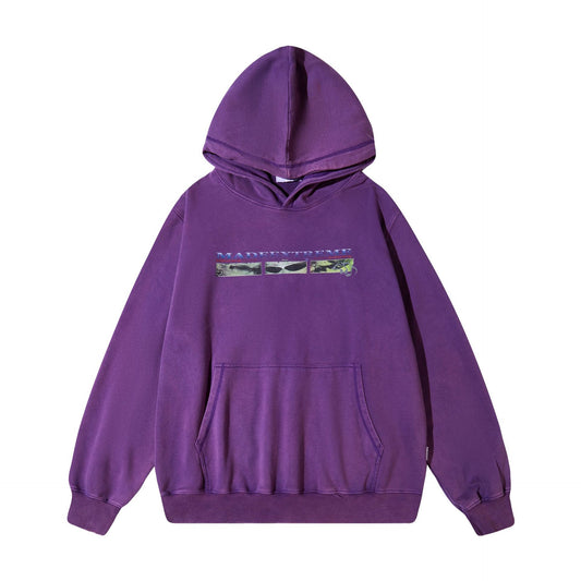 Street Tide Brand Printed Washed And Worn Sweater For Men And Women