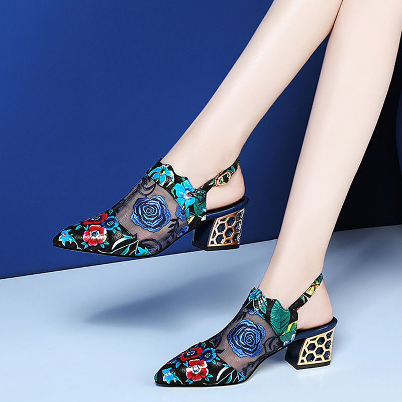Sandals Women's Rhinestone Stiletto Buckle High-heeled Women's Shoes