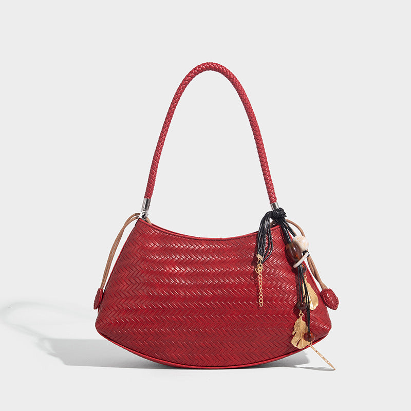 Knitted Underarm Bag Commuter Versatile Shoulder Handbag