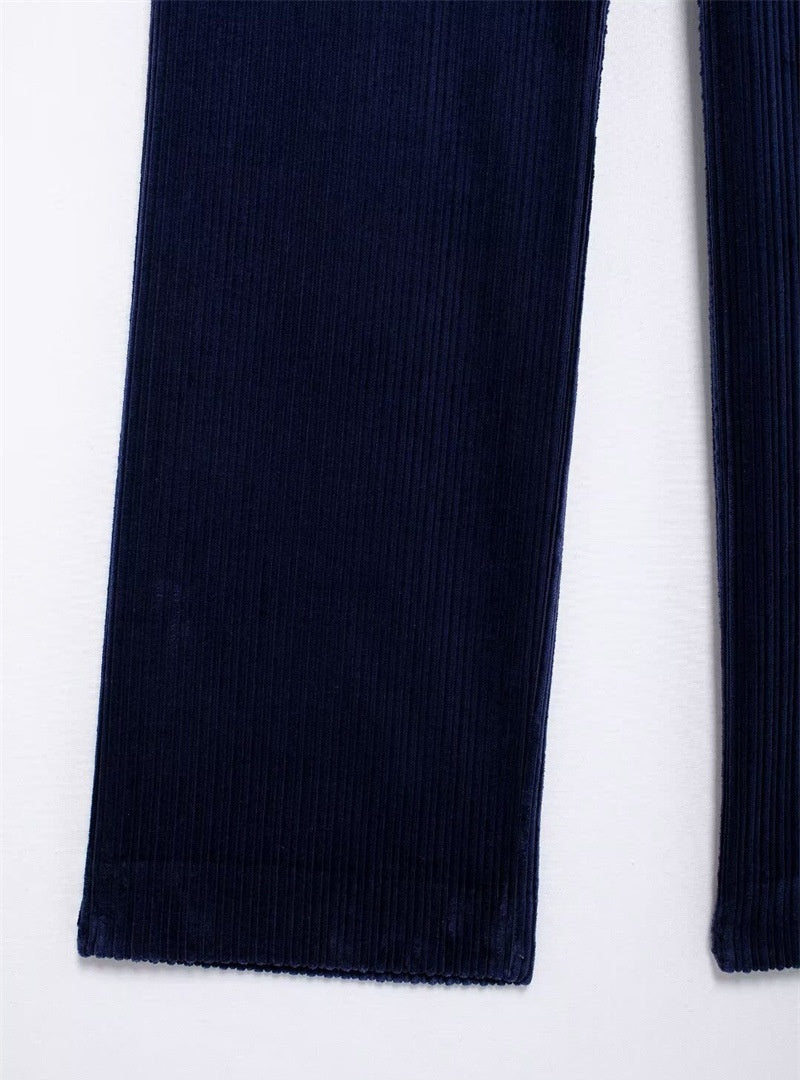 New European And American Style Fashion Women's Wear Corduroy Straight-leg Trousers