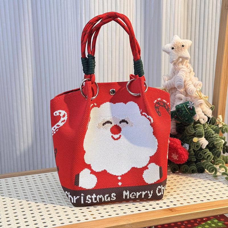 Knitted Buckle Bag Portable Large Capacity