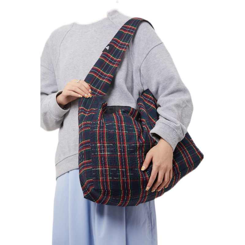 Retro Plaid Portable Large Capacity Shoulder Bag
