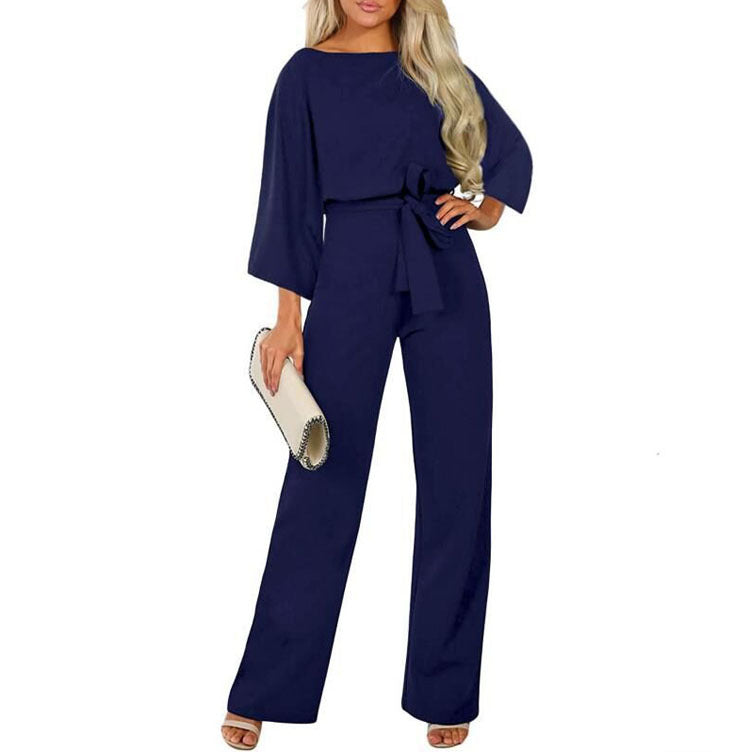 Fall Winter Fashion Batwing Long Sleeve Lace-up Women's One-piece