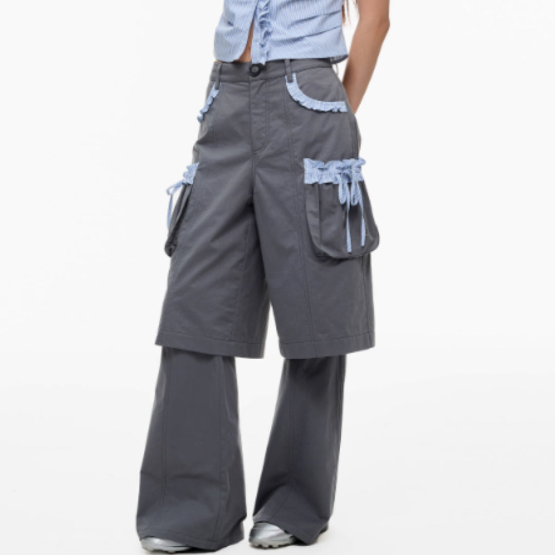 Detachable Multi Wear Micro Flared Pantsshorts Fashion Pants