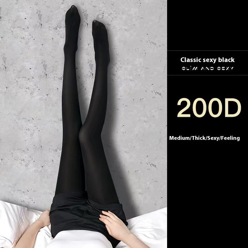 D Black Silk Stockings Ultrathin Black Pantyhose