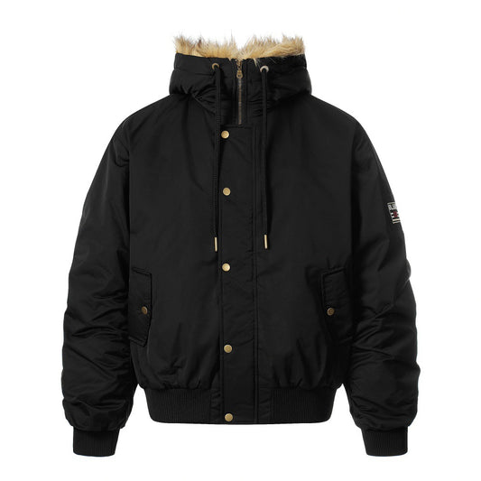 Design Heavy Industry Pleated Sleeves Workwear Cotton-padded Coat