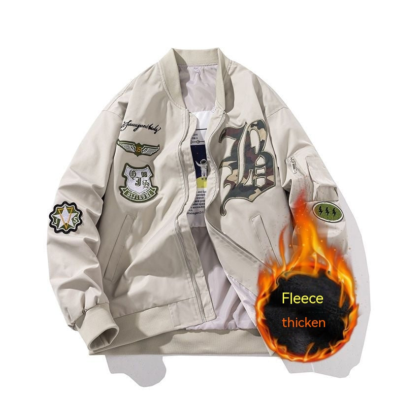 Autumn And Winter Retro American Flying Jacket Fashion Brand Loose Padded Coat