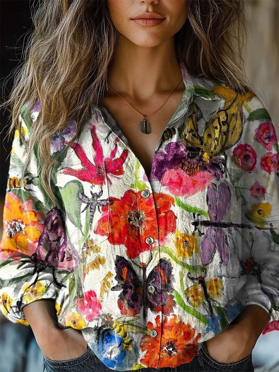 3D Digital Printing Women's Long-sleeved Blouse