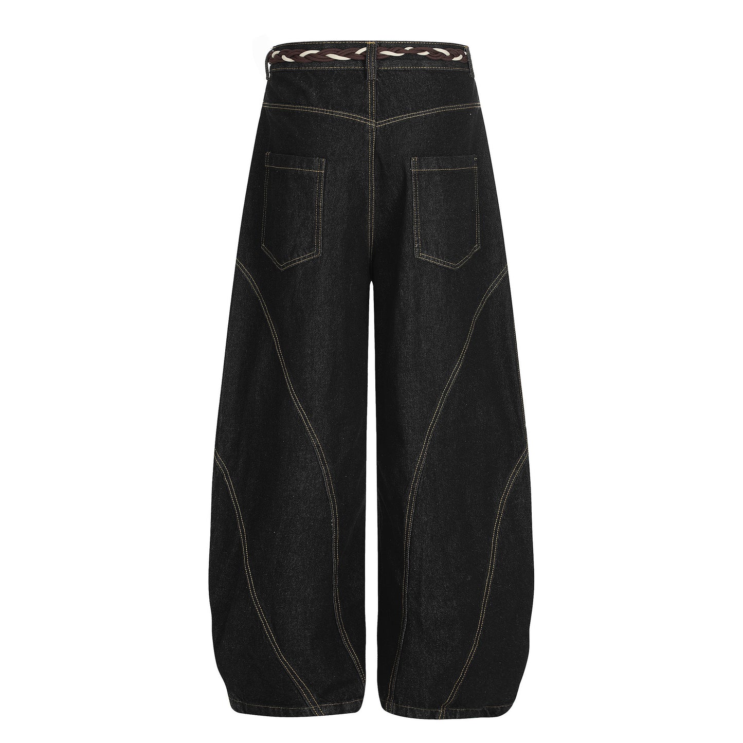 Retro Patchwork Taljekæde Vasket Machete Jeans Til Mænd Og Kvinder