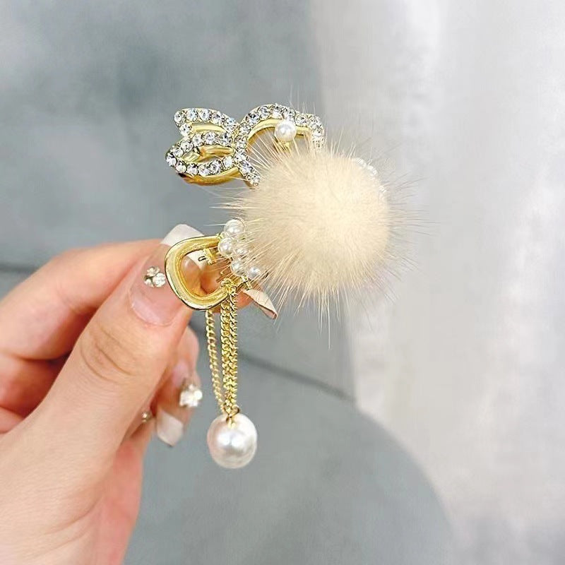 Western-style Princess New Cute High Horsetail Clip Fixed Plush Clip