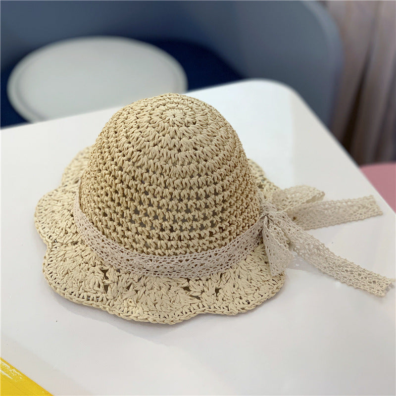 Children's Grass Bow Sunshade Hat
