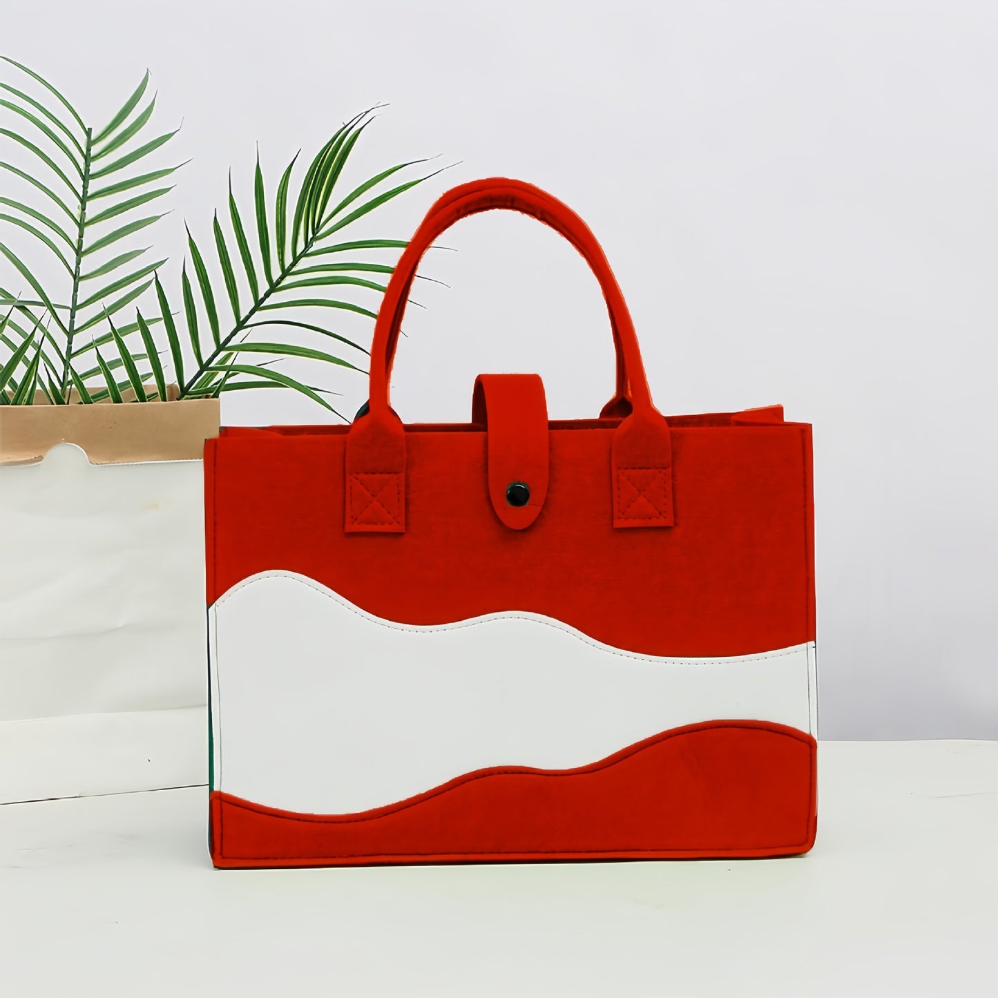 National-style Mountain Peak Tote Bag, Felt Handbag, Perfect As A Gift Or Souvenir