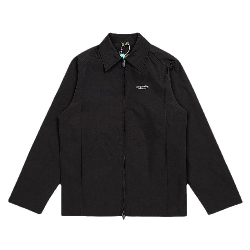 Back Letter Print Casual Coat Jacket