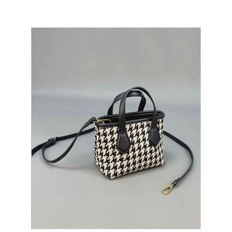 Mode Houndstooth Enkeltskuldertaske