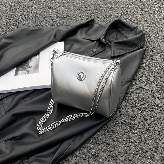 Pillow Oil Wax Læder Kæde Crossbody Skuldertaske