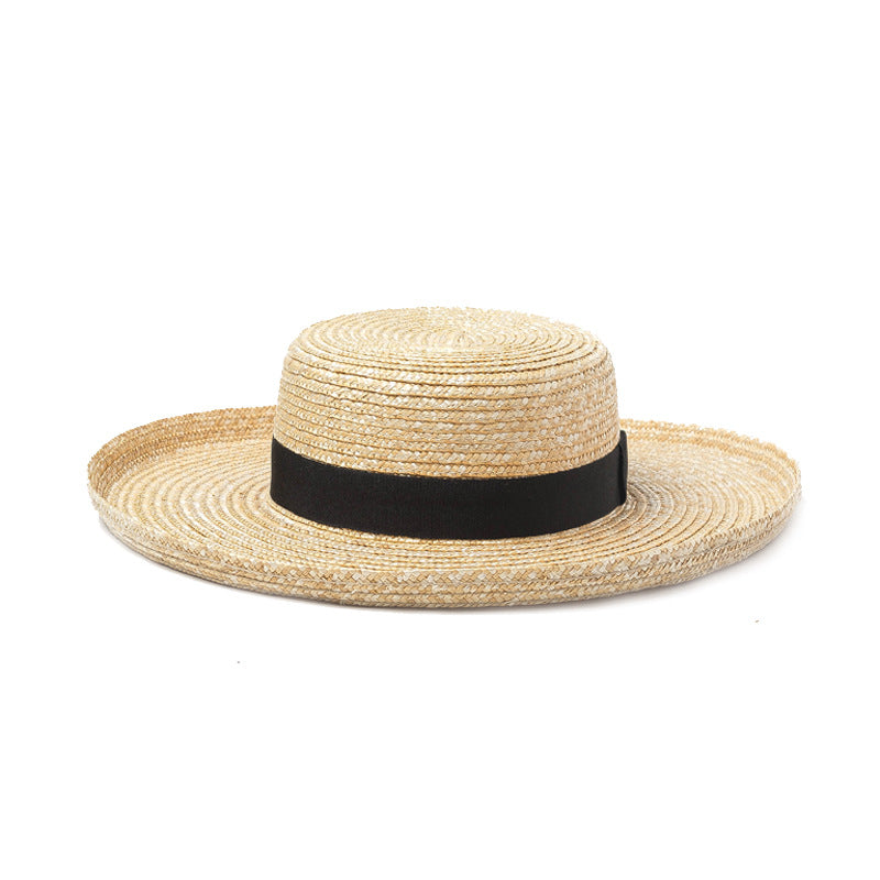 Flanged Flat Top Straw Hat Outdoor Travel