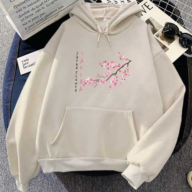 Womens Fashionable Printed Casual Loose Hoodie