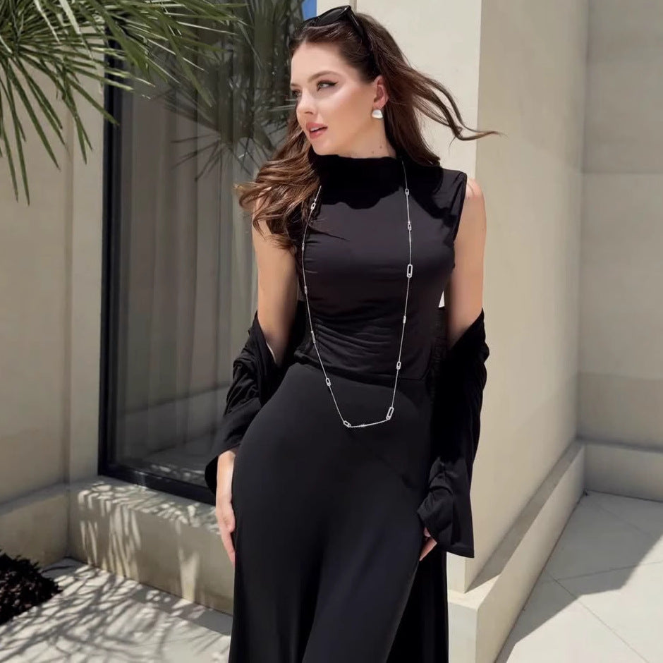 Womens Summer Sheath Skirt And Jacket Three-Piece Set