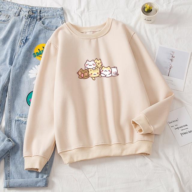New Printed Sweater Loose Casual Men And Women Loose Round Neck Top