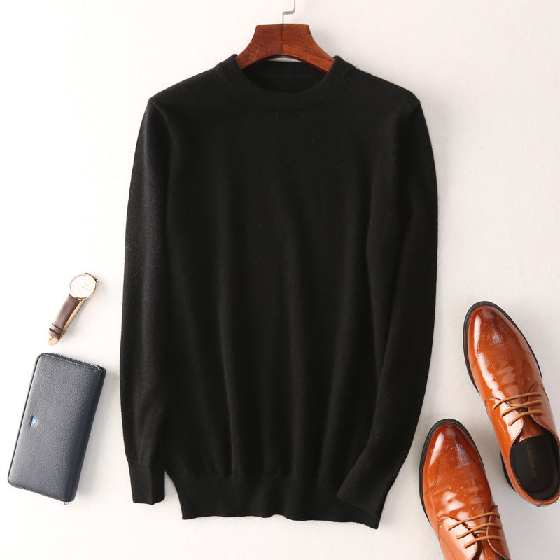 Men's Round Neck Pullover Slimming Business Casual Plus Size Sweater