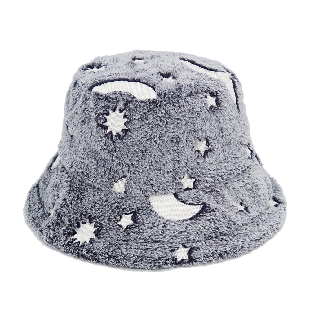 Women's Plush Cartoon Jacquard Bucket Hat