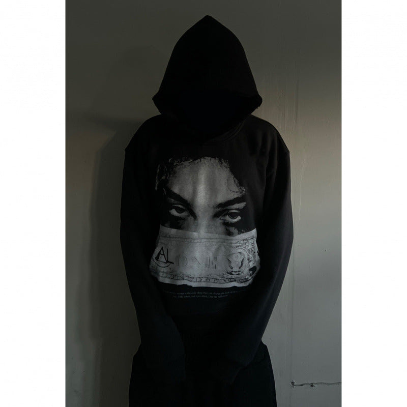 Dame sweatshirt med personligt mørkt print