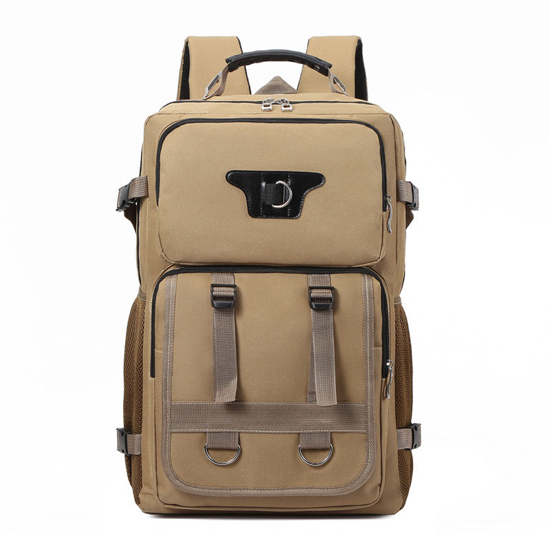 Men's Multi-functional Canvas Backpack With Large Capacity