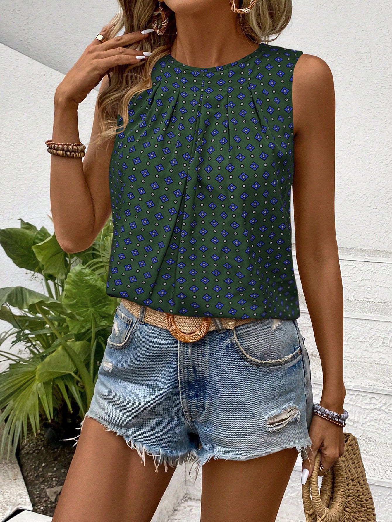 European And American Fashion Home Loose All-match Simple Sleeveless Top