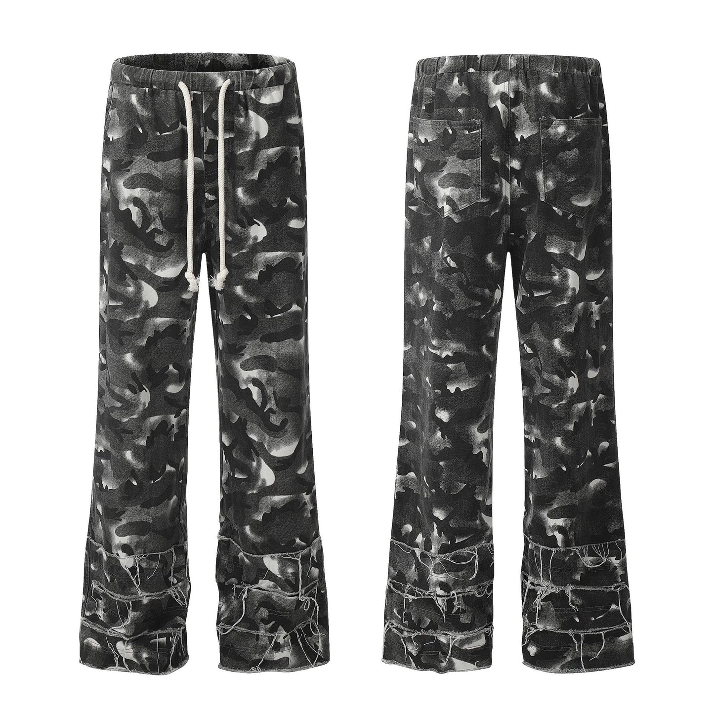 Women's Washed Old Camouflage Casual Pants