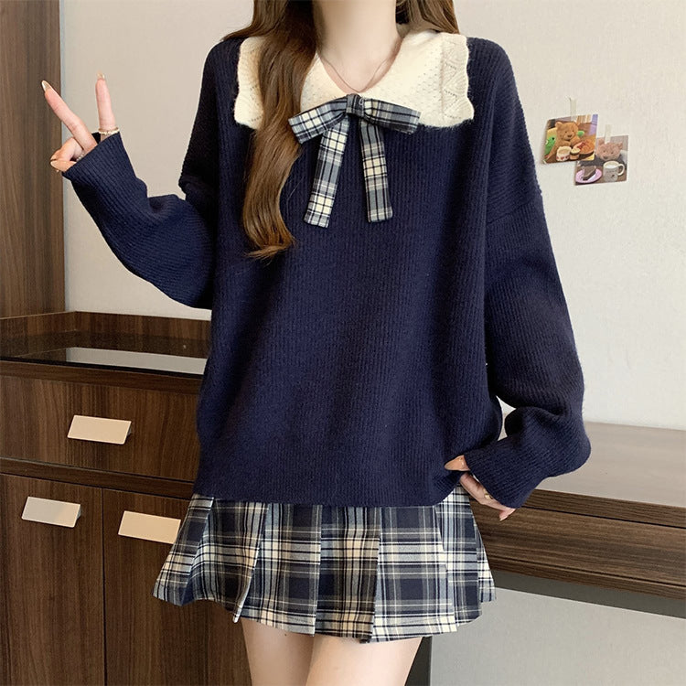 Women's Collegiate Color-block Knit Sweater
