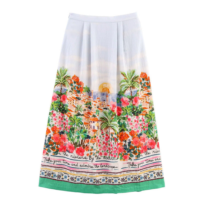 New Summer Ethnic Print Skirt