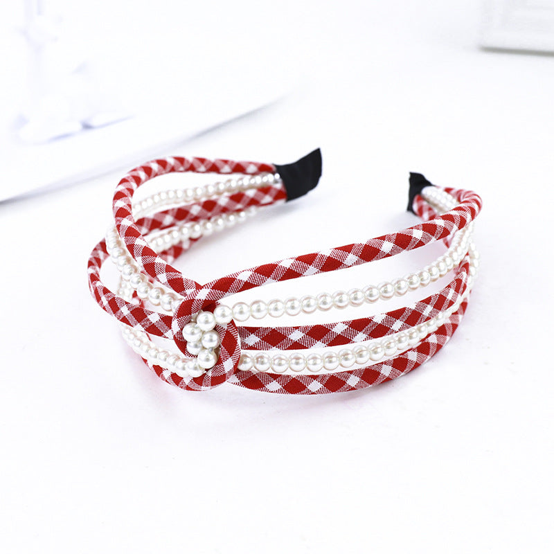 Net Celebrity Popular Hair Band Wave Dot Solid Color Cloth