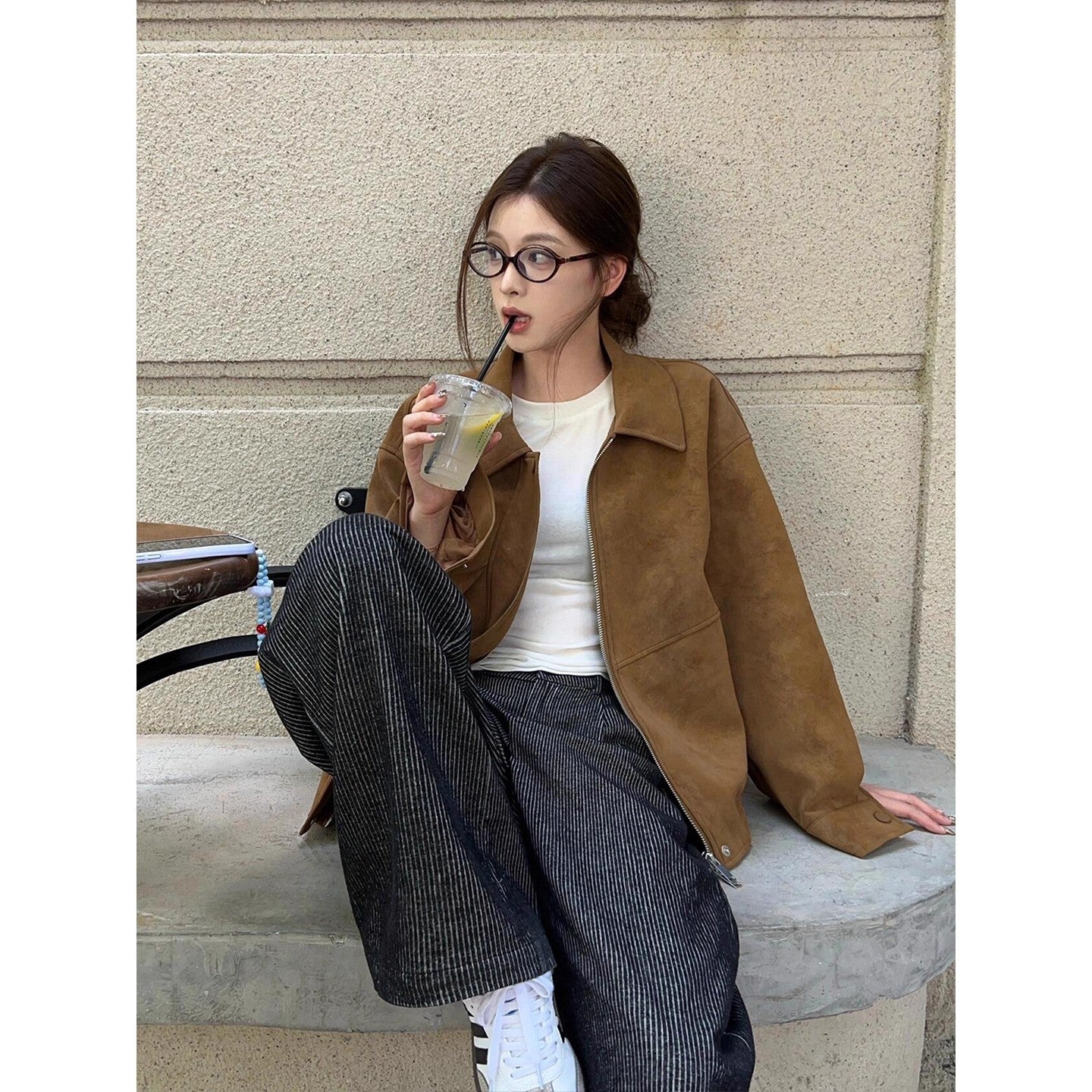 Premium Small Stand-collar Loose Casual Jacket Top