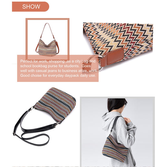 New Women's Vintage Plaid Shoulder Bag Fashion Crossbody Bag