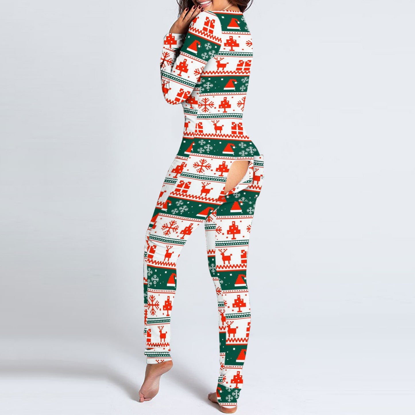 Women's Halloween Functional Button Flap Jumpsuit