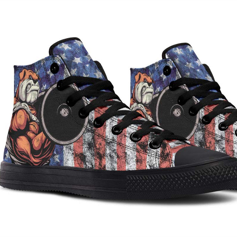 Men's And Women's Fashion Color Printing High-top Canvas Shoes