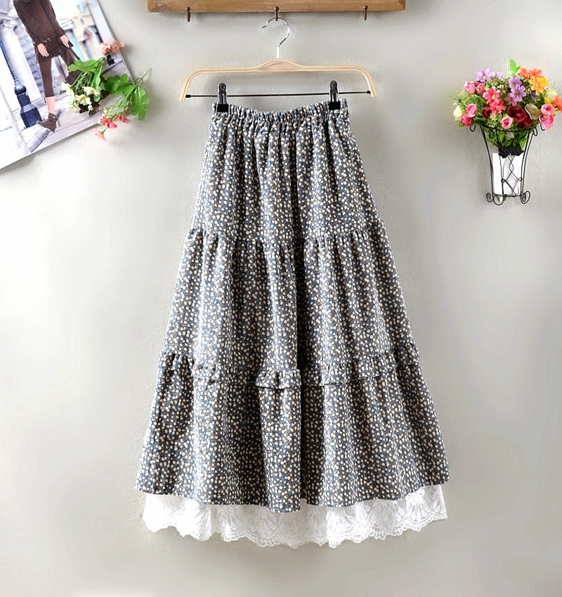 Lace All-match Long Skirt Pettiskirt