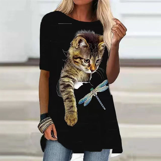 Fashion Women's Short Sleeve Digital Printing