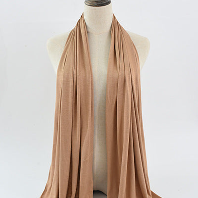 Solid Color Rayon Jersey Women's Scarf Mercerized Cotton Modal Kerchief