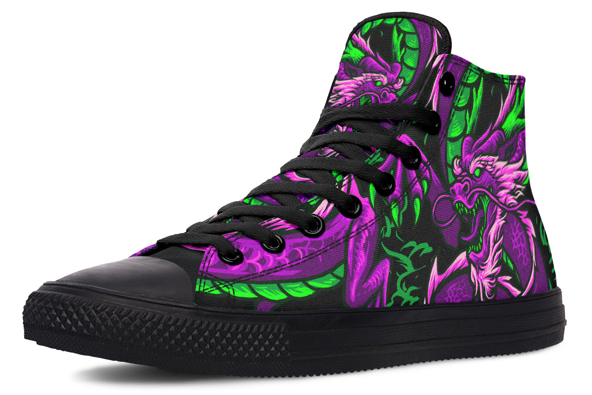 Men's And Women's Fashion Color Printing High-top Canvas Shoes