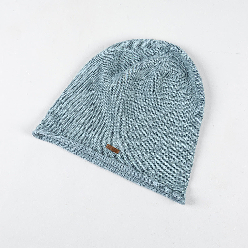 Breathable Knitted Linen Fisherman Hat With A Leather Patch Label