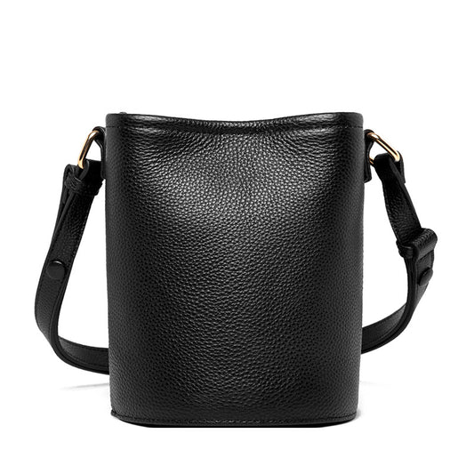 Fashion Casual Top Layer Cowhide Bucket Bag