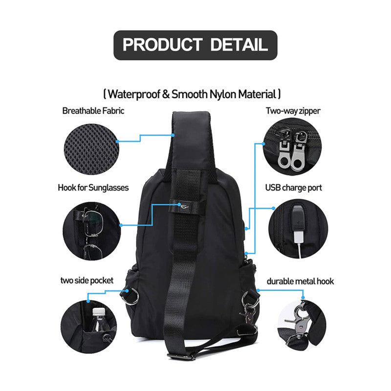 Crossbody Bag Usb Rechargeable Casual Sports