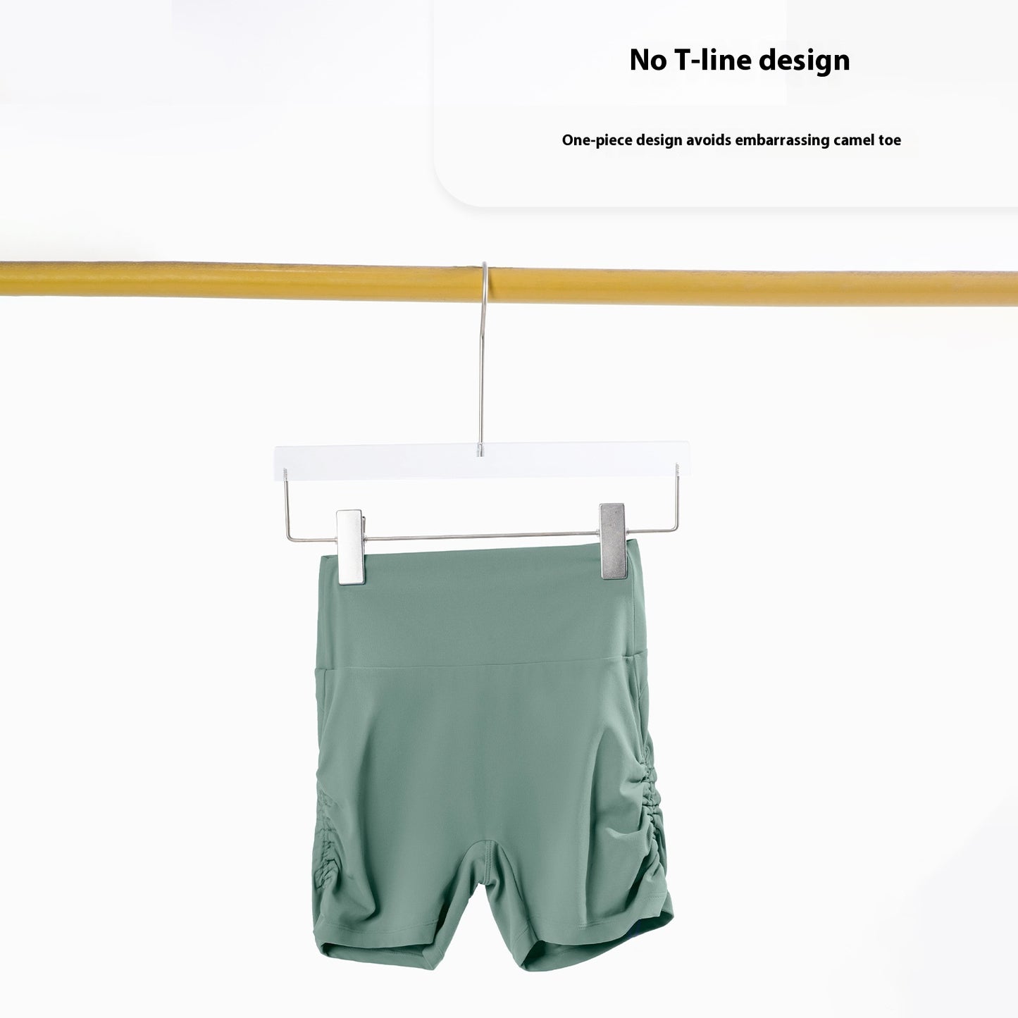 New Nude Feel One-piece Pleated Yoga Shorts High Waist Hip Lift