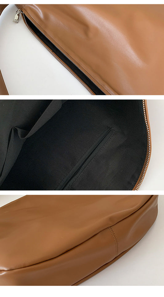 Texture PU Soft Leather Shoulder Bag