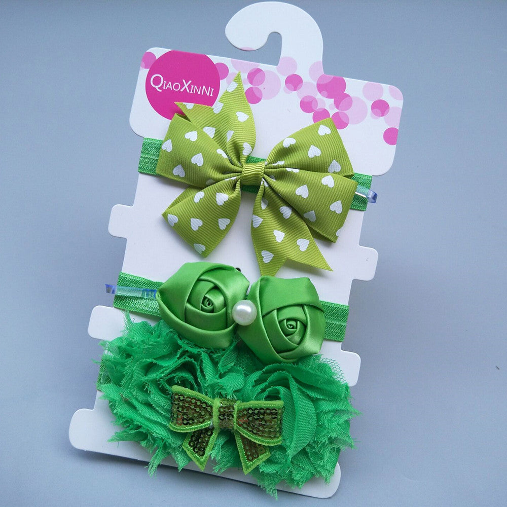 Three-piece children's bow with headband