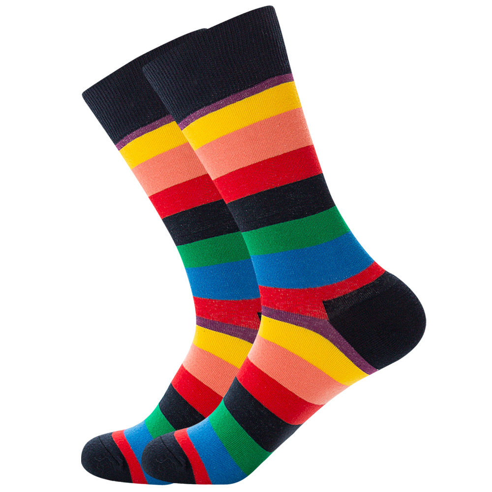 Striped Color Mid-tube Hip-hop Socks Personality