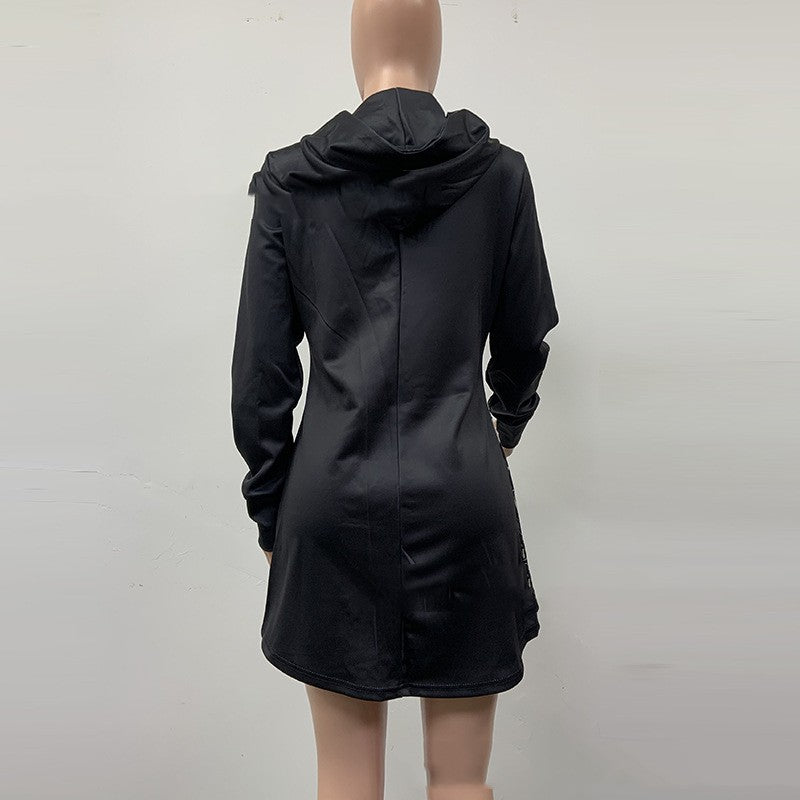 Printed Casual Loose Long Sleeve Hooded Jacket