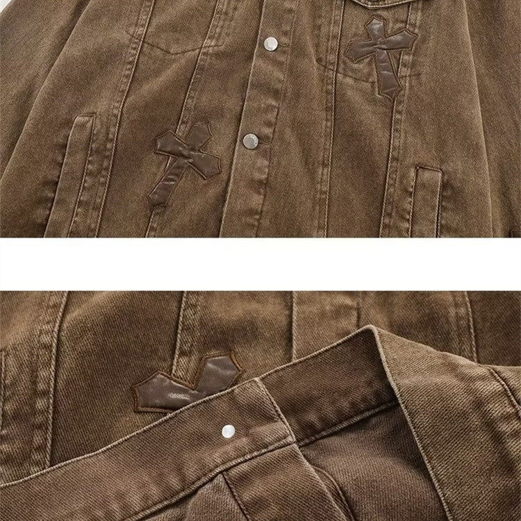 Embroidery Trend Loose Bf Street Versatile Denim Jacket